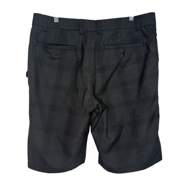 O'Neill Delta Shorts Mens 36 Charcoal Gray Checker Flat Front Walking - Picture 2 of 8